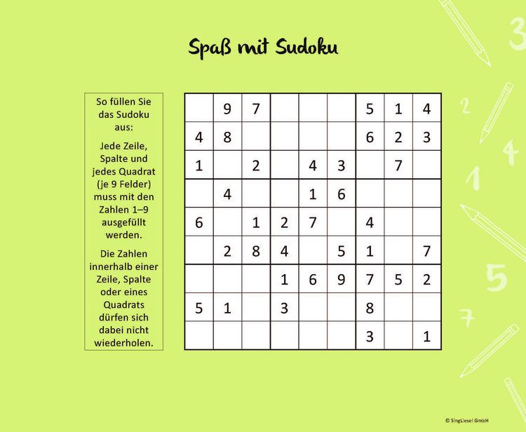 Einfache Sudokus für Senioren, die Spaß machen. Rätsel-Spaß, Beschäftigung und Gedächtnistraining für Senioren. Auch mit Demenz. Großdruck.