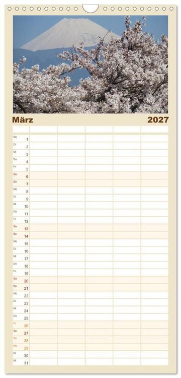 Produktbild: Familienplaner 2027 - Die Natur Japans mit 5 Spalten (Wandkalender, 21 x 45 cm) CALVENDO