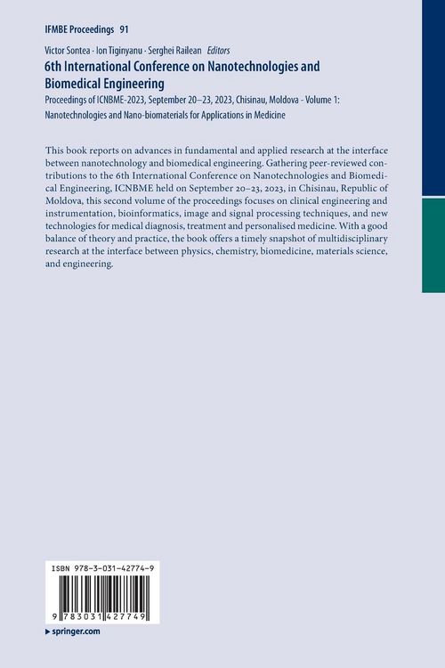 Produktbild: 6th International Conference on Nanotechnologies and Biomedical Engineering