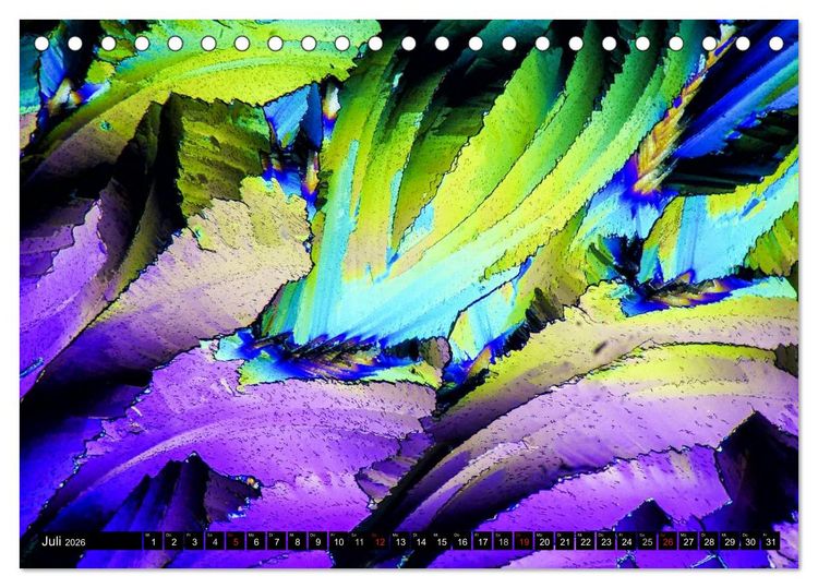 Produktbild: Mikrokristalle in polarisiertem Licht (Tischkalender 2026 DIN A5 quer), CALVENDO Monatskalender