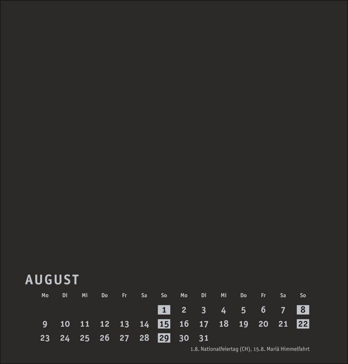 Produktbild: Premium-Bastelkalender schwarz mittel 2027
