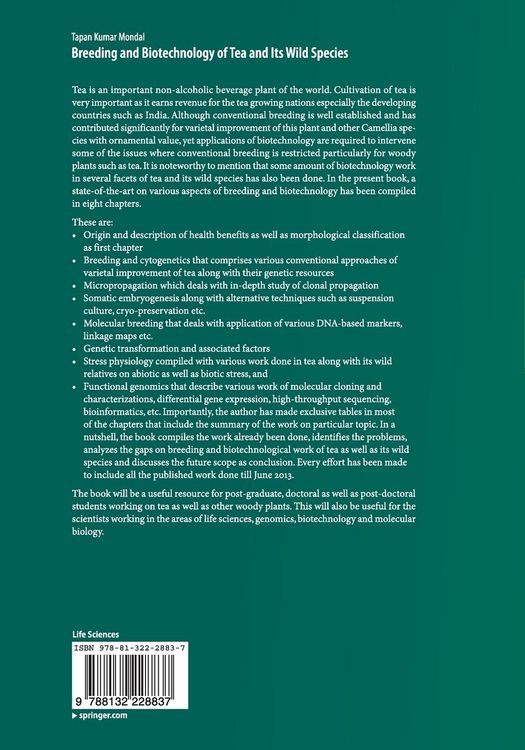 Produktbild: Breeding and Biotechnology of Tea and its Wild Species