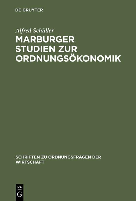 Produktbild: Marburger Studien zur Ordnungs&ouml;konomik