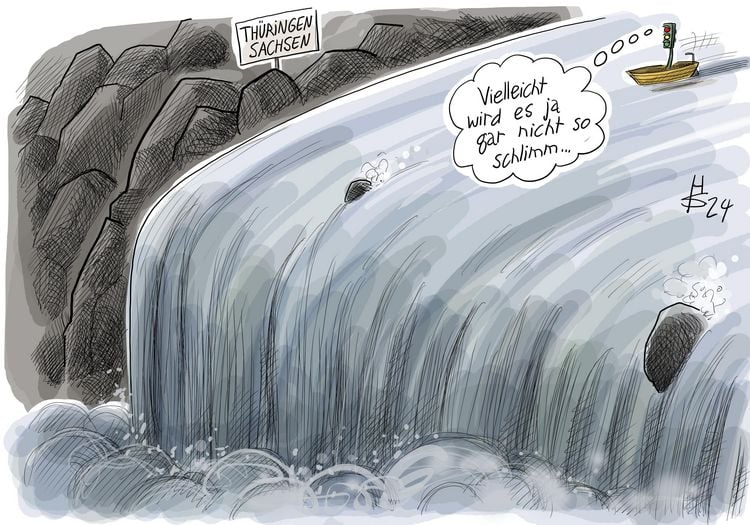 Produktbild: Abw&auml;rts - Cartoons des Jahres 2024
