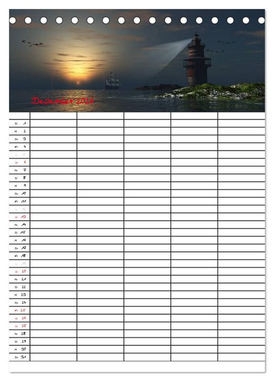 Produktbild: Familienplaner mit sch&ouml;nen Landschaftsbildern (Tischkalender 2026 DIN A5 hoch), CALVENDO Monatskalender