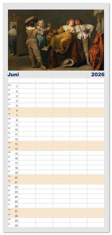 Produktbild: Familienplaner 2026 - Party Time - Das Fest in der Kunst mit 5 Spalten (Wandkalender, 21 x 45 cm) CALVENDO