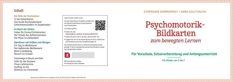 Produktbild: Psychomotorik-Bildkarten zum bewegten Lernen, m. 1 Beilage
