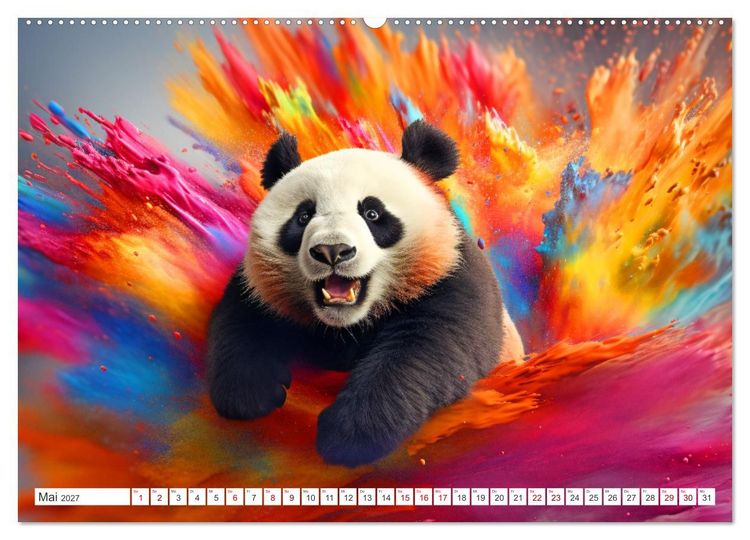 Produktbild: Farbsplash in der Tierwelt (hochwertiger Premium Wandkalender 2027 DIN A2 quer), Kunstdruck in Hochglanz