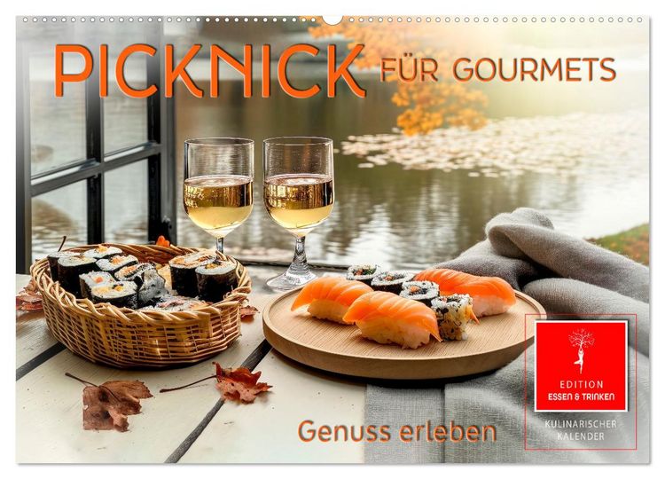 Produktbild: Picknick f&uuml;r Gourmets - Genuss erleben (Wandkalender 2026 DIN A2 quer), CALVENDO Monatskalender