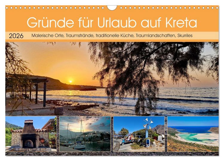 Produktbild: Gr&uuml;nde f&uuml;r Urlaub auf Kreta (Wandkalender 2026 DIN A3 quer), CALVENDO Monatskalender