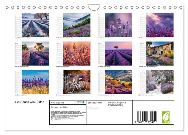 Produktbild: Ein Hauch von S&uuml;den (Wandkalender 2027 DIN A4 quer), CALVENDO Monatskalender