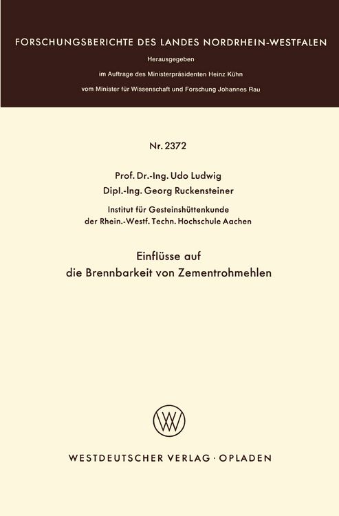 Produktbild: Einfl&uuml;sse auf die Brennbarkeit von Zementrohmehlen