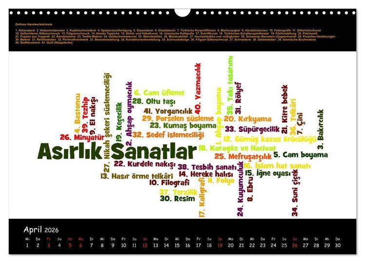 Produktbild: Sprachkalender T&uuml;rkisch-Deutsch (Wandkalender 2026 DIN A3 quer), CALVENDO Monatskalender
