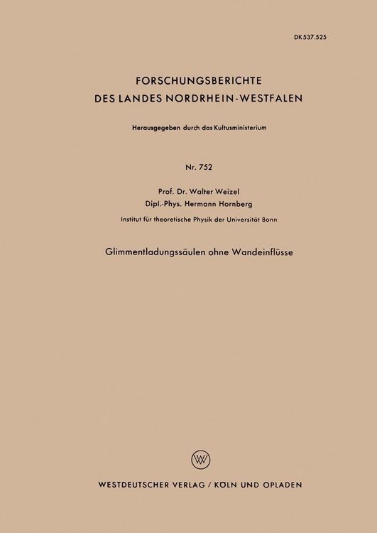 Produktbild: Glimmentladungss&auml;ulen ohne Wandeinfl&uuml;sse