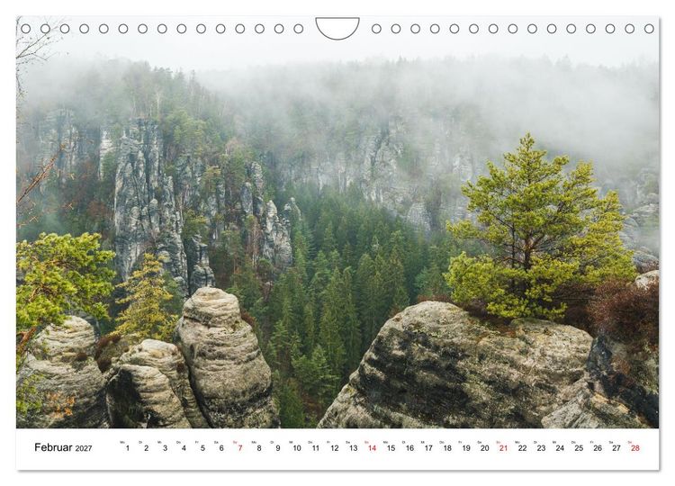 Produktbild: S&auml;chsische Schweiz - Das Elbsandsteingebirge (Wandkalender 2027 DIN A4 quer), CALVENDO Monatskalender