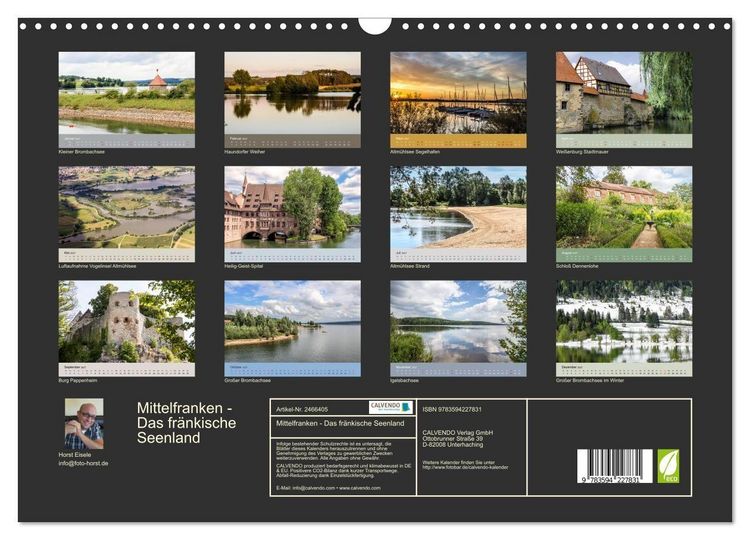Produktbild: Mittelfranken - Das fr&auml;nkische Seenland (Wandkalender 2027 DIN A3 quer), CALVENDO Monatskalender