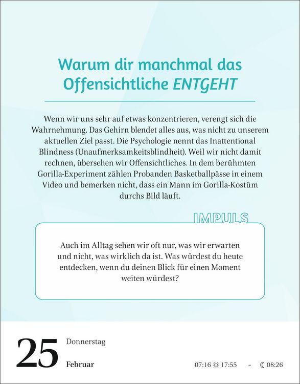 Produktbild: Der Psychologie-Kalender Tagesabrei&szlig;kalender 2027 - Endlich wissen, wie wir ticken