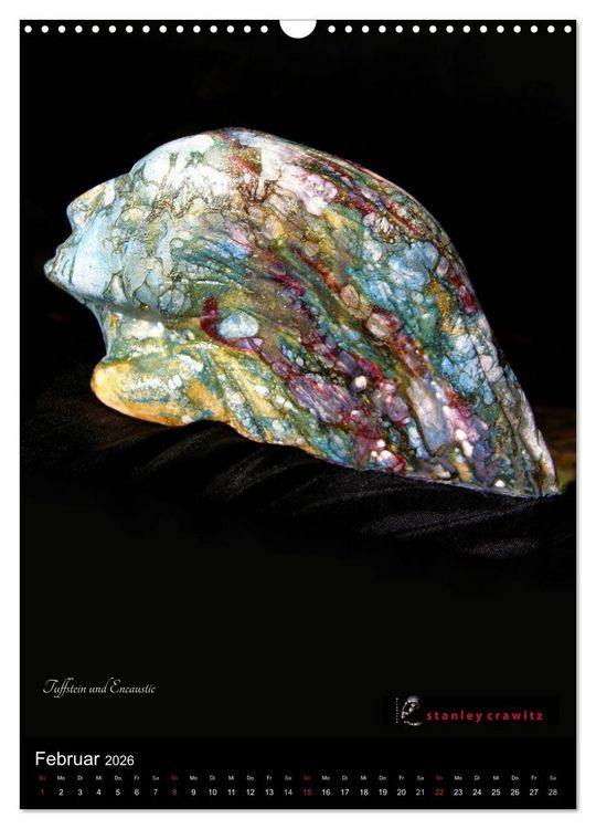 Produktbild: Kunstkalender 2026 - Encaustic und Tuffstein - Skulpturen (Wandkalender 2026 DIN A3 hoch), CALVENDO Monatskalender