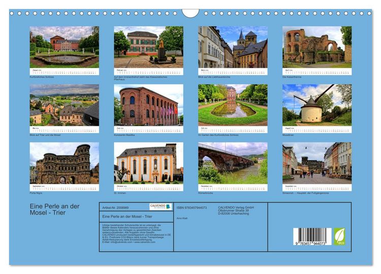 Produktbild: Eine Perle an der Mosel - Trier (Wandkalender 2026 DIN A3 quer), CALVENDO Monatskalender