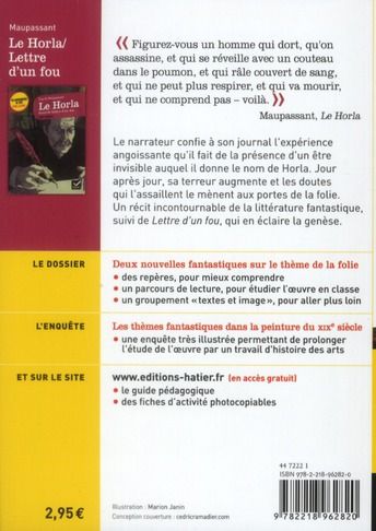 Produktbild: Le Horla. Suivi de Lettre d'un fou : texte int&eacute;gral