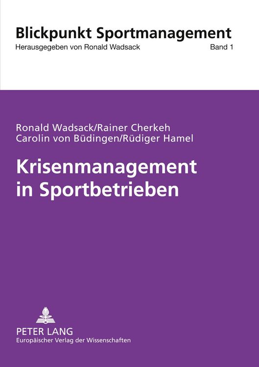 Produktbild: Krisenmanagement in Sportbetrieben