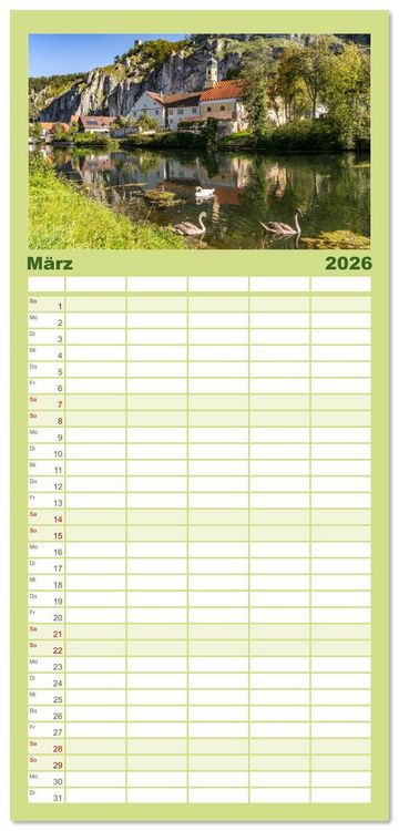 Produktbild: Familienplaner 2026 - Deutschlands sch&ouml;nste Altst&auml;dte - Bayern mit 5 Spalten (Wandkalender, 21 x 45 cm) CALVENDO