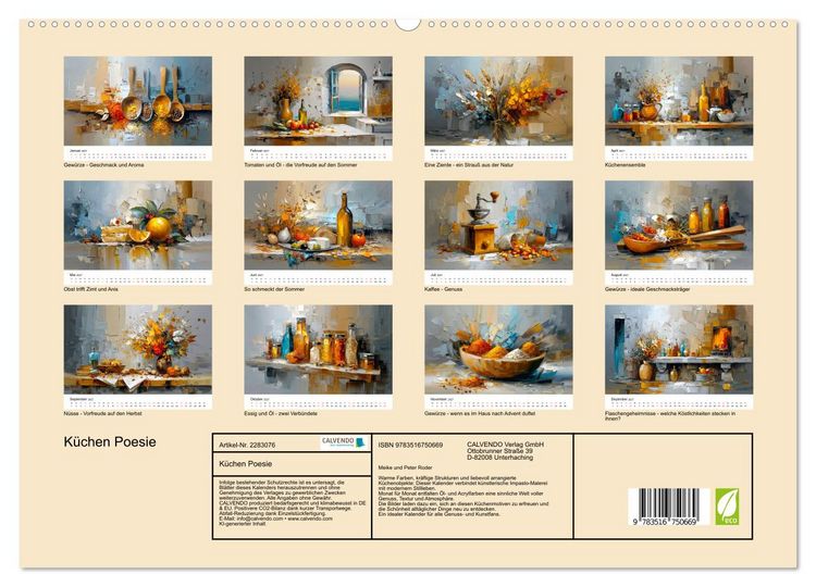Produktbild: K&uuml;chen Poesie (hochwertiger Premium Wandkalender 2027 DIN A2 quer), Kunstdruck in Hochglanz