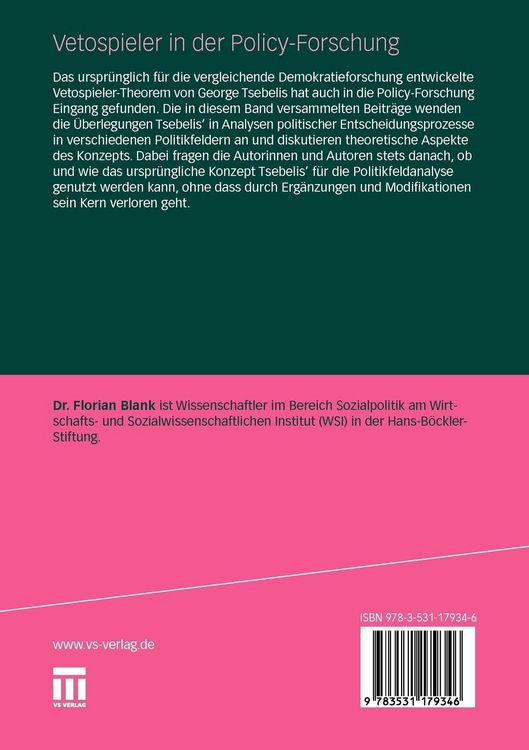Produktbild: Vetospieler in der Policy-Forschung