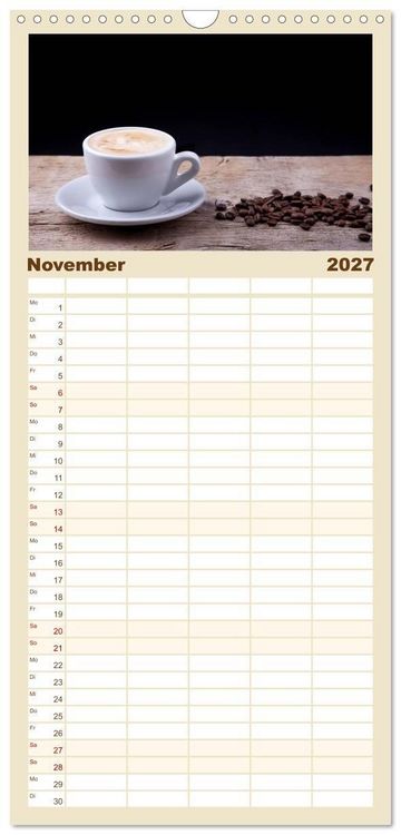 Produktbild: Familienplaner 2027 - Kaffee & Schokolade mit 5 Spalten (Wandkalender, 21 x 45 cm) CALVENDO