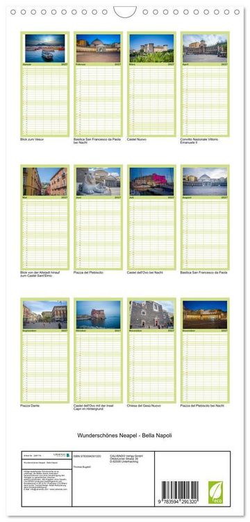 Produktbild: Familienplaner 2027 - Wundersch&ouml;nes Neapel - Bella Napoli mit 5 Spalten (Wandkalender, 21 x 45 cm) CALVENDO