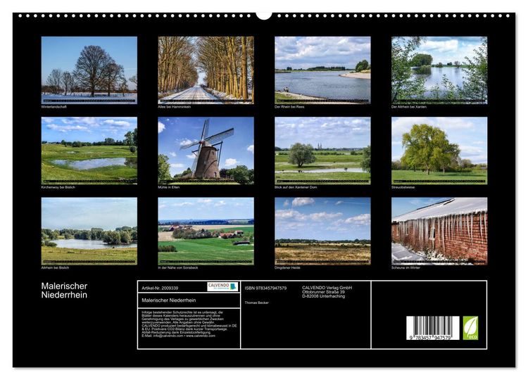 Produktbild: Malerischer Niederrhein (hochwertiger Premium Wandkalender 2026 DIN A2 quer), Kunstdruck in Hochglanz