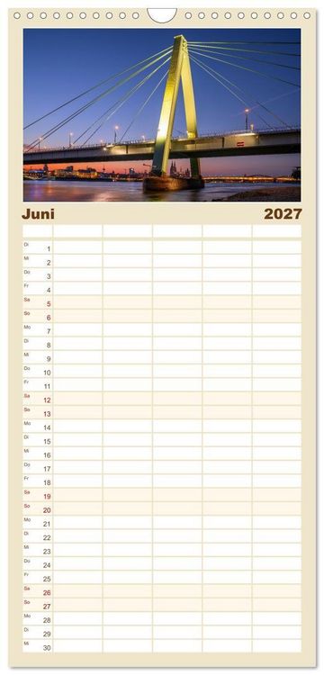 Produktbild: Familienplaner 2027 - Urbane Impressionen: Domstadt K&ouml;ln - Lebensgef&uuml;hl am Rhein mit 5 Spalten (Wandkalender, 21 x 45 cm) CALVENDO