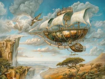 Produktbild: CALVENDO Puzzle Steampunk-Luftschiffe | 1000 Teile Lege-Gr&ouml;&szlig;e 64x48cm Foto-Puzzle f&uuml;r gl&uuml;ckliche Stunden