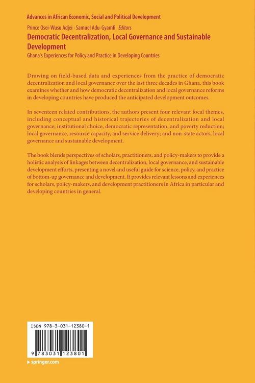 Produktbild: Democratic Decentralization, Local Governance and Sustainable Development