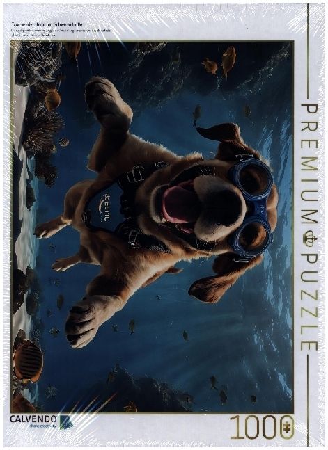 Produktbild: CALVENDO Puzzle Tauchender Hund mit Schwimmbrille | 1000 Teile Lege-Gr&ouml;&szlig;e 64x48cm Foto-Puzzle f&uuml;r gl&uuml;ckliche Stunden