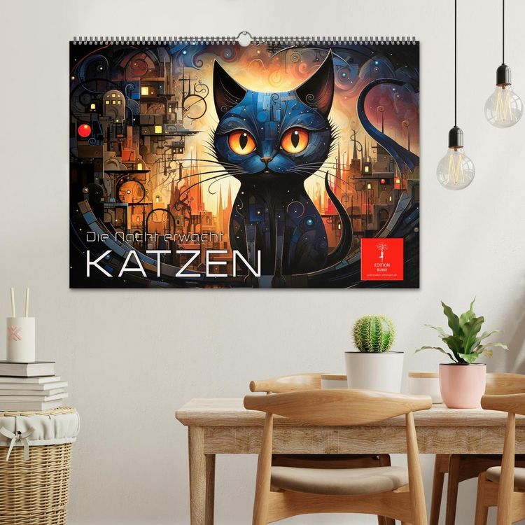 Produktbild: Katzen - die Nacht erwacht (Wandkalender 2026 DIN A2 quer), CALVENDO Monatskalender