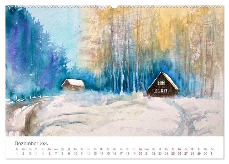 Produktbild: Faszination Aquarell - Eckard Funck (hochwertiger Premium Wandkalender 2026 DIN A2 quer), Kunstdruck in Hochglanz