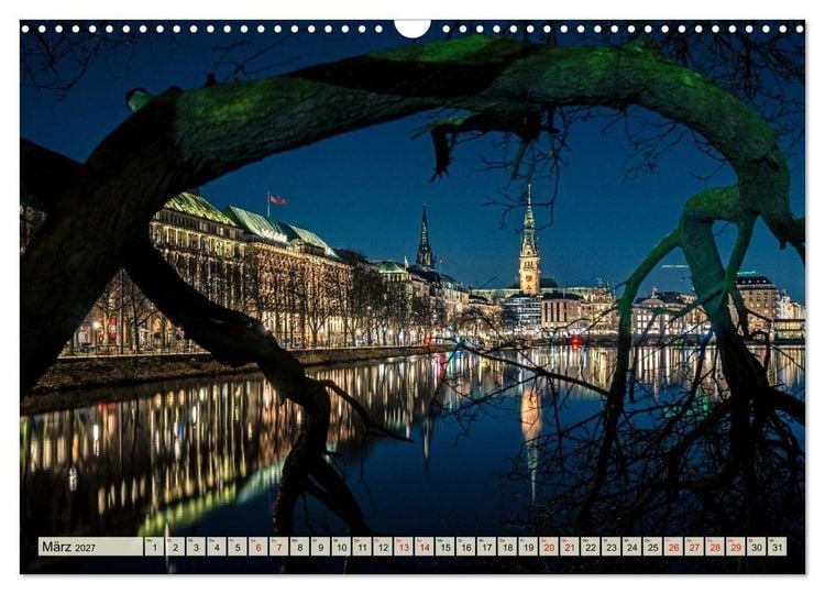 Produktbild: Hamburger N&auml;chte (Wandkalender 2027 DIN A3 quer), CALVENDO Monatskalender