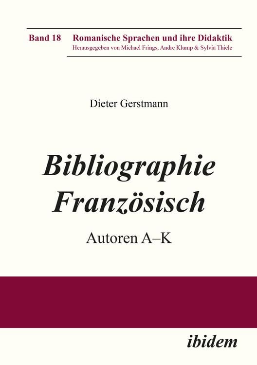 Produktbild: Bibliographie Franz&ouml;sisch