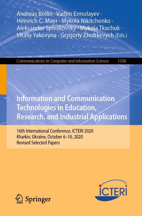 Produktbild: Information and Communication Technologies in Education, Research, and Industrial Applications