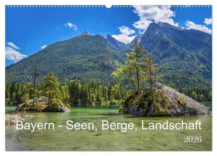 Produktbild: Bayern - Seen, Berge, Landschaft (Wandkalender 2026 DIN A2 quer), CALVENDO Monatskalender