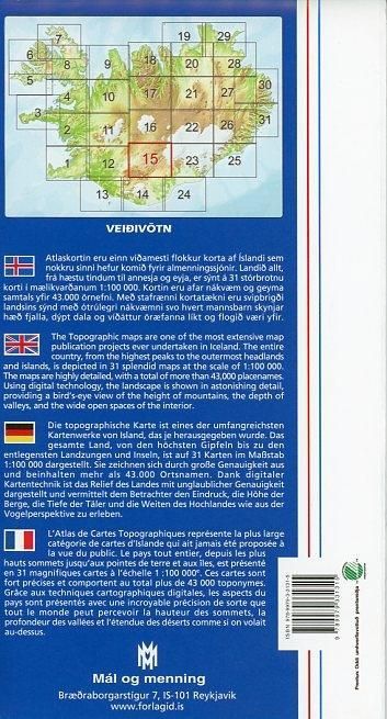Produktbild: Island Atlaskort 15 Veidiv&ouml;tn 1:100.000