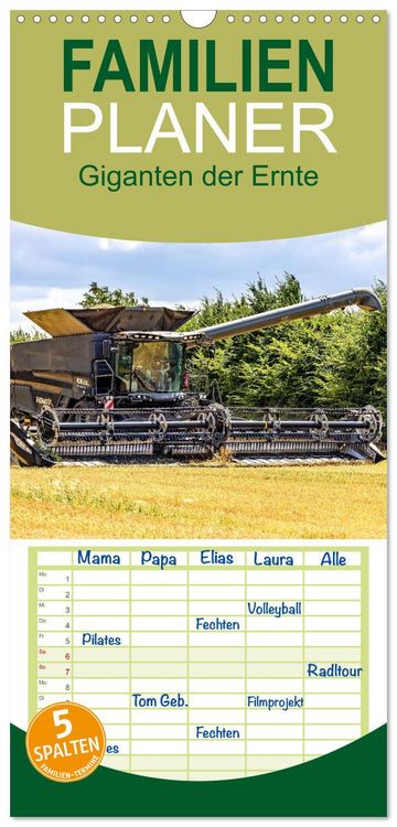 Produktbild: Familienplaner 2027 - Giganten der Ernte mit 5 Spalten (Wandkalender, 21 x 45 cm) CALVENDO