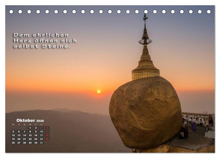 Produktbild: BUDDHAS WEISHEITEN - Balsam f&uuml;r die Seele (Tischkalender 2026 DIN A5 quer), CALVENDO Monatskalender