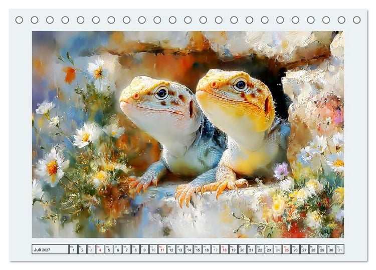 Produktbild: Echsenzauber. Farbenfrohe Reptilien (Tischkalender 2027 DIN A5 quer), CALVENDO Monatskalender