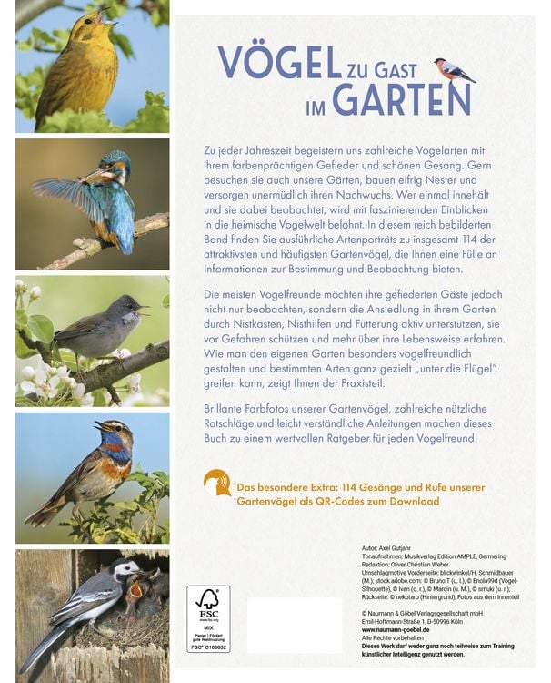 Produktbild: V&ouml;gel zu Gast im Garten - Heimische V&ouml;gel beobachten, bestimmen, sch&uuml;tzen.