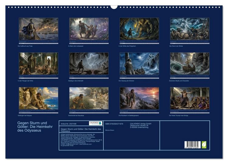 Produktbild: Gegen Sturm und G&ouml;tter: Die Heimkehr des Odysseus (Wandkalender 2027 DIN A2 quer), CALVENDO Monatskalender