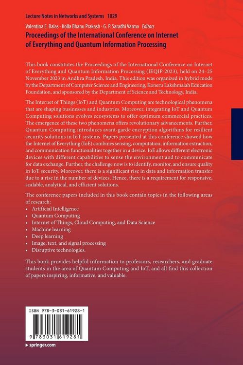 Produktbild: Proceedings of the International Conference on Internet of Everything and Quantum Information Processing