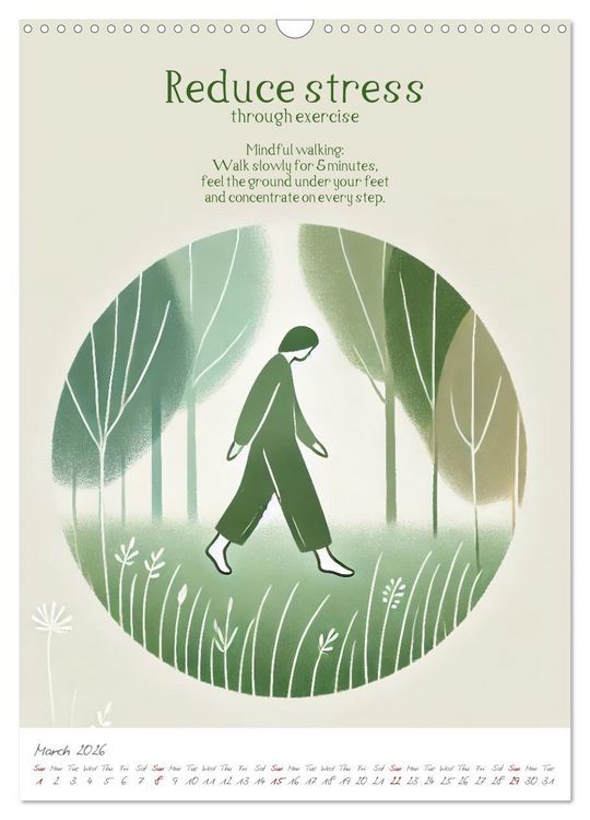 Produktbild: The anti-stress path - Monthly inspirations for more balance (Wall Calendar 2026 DIN A3 portrait), CALVENDO 12 Month Wall Calendar