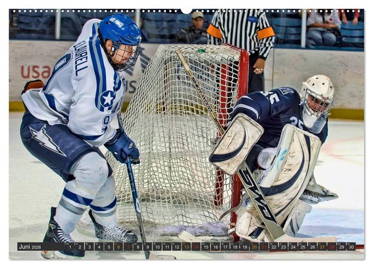 Produktbild: Eishockey - Fairplay und Schl&auml;gerei (hochwertiger Premium Wandkalender 2026 DIN A2 quer), Kunstdruck in Hochglanz